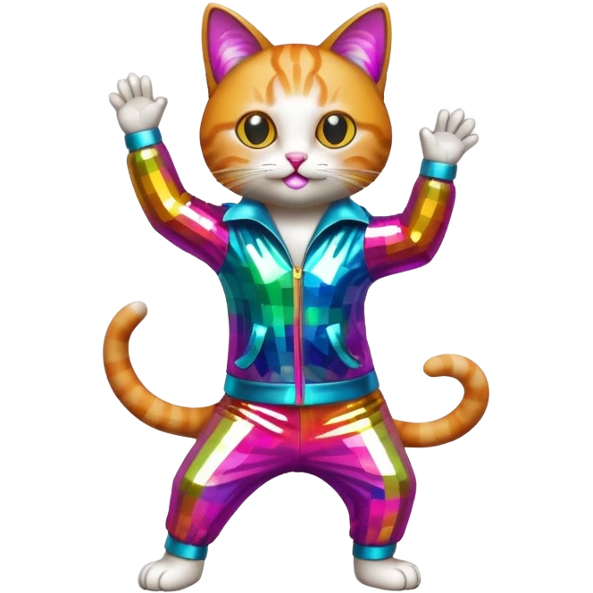 cat doing disco emoji