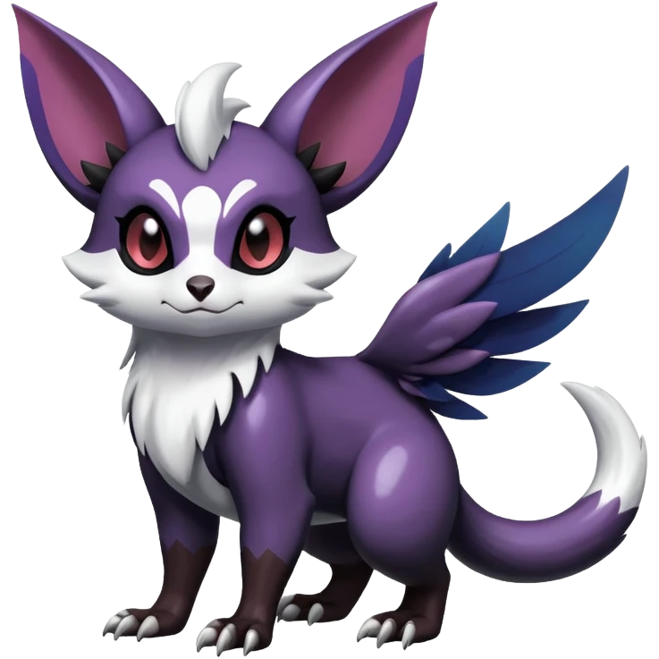 Shiny Dark Furret-Absol-Noibat-Noivern-Hybrid (Full body) emoji