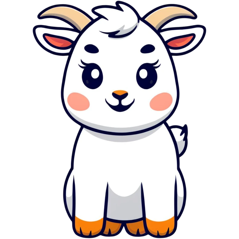 playful cartoon goat character in colorful style emoji