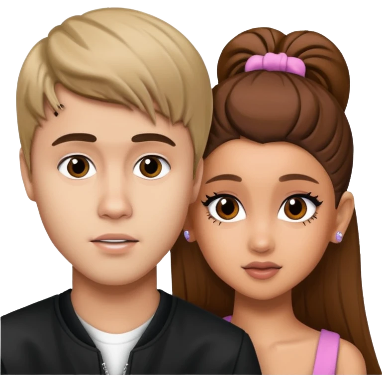 Justin Bieber with Ariana Grande emoji