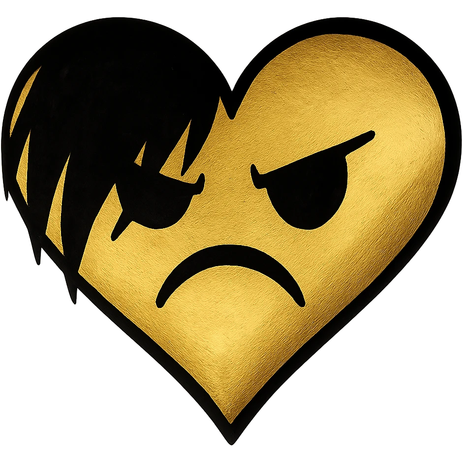 gold emo heart, remove background emoji