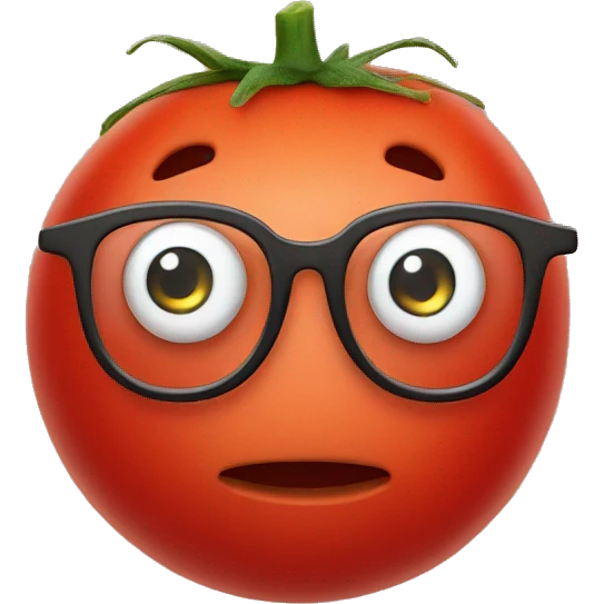Tomato face with eyeglasses emoji