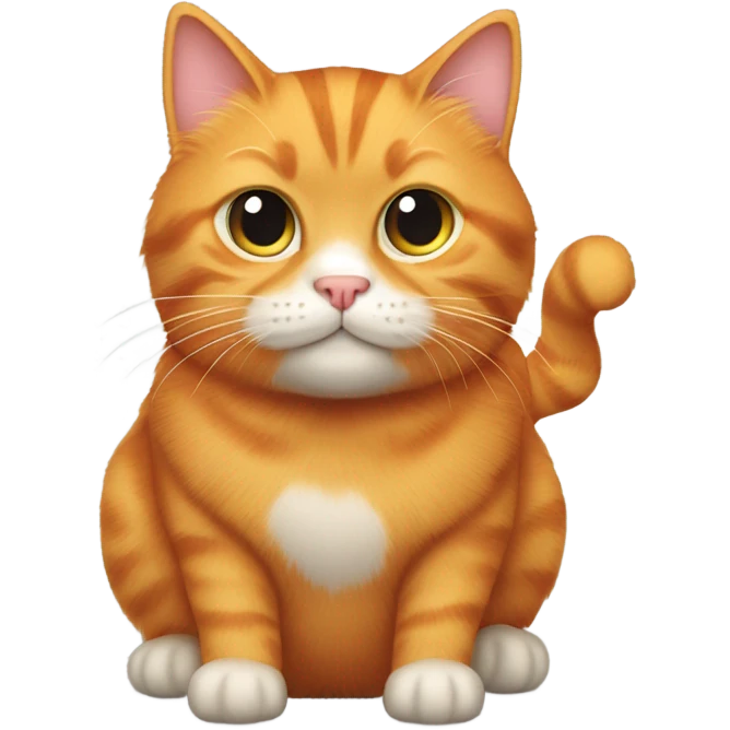 Orange tabby with fat tummy emoji