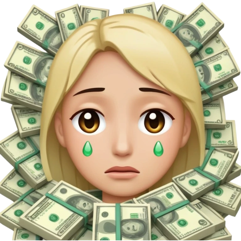 crying emoji with money emoji