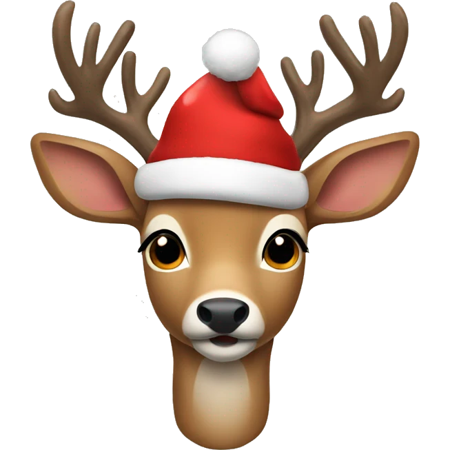 Deer with a Christmas hat on  emoji