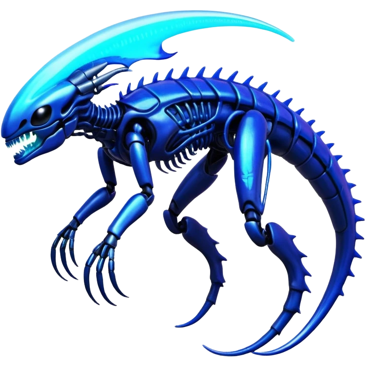 A colorful shiny futuristic neon-glowing iridescent bioluminescent xenomorph-genesect-miraidon-hybrid emoji