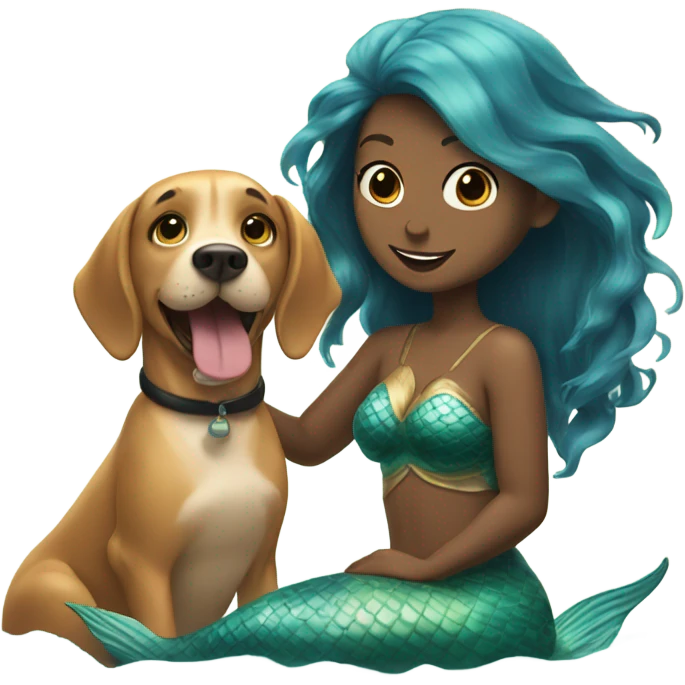 Mermaid with a dog  emoji