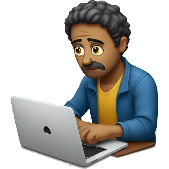 sad man italian with laptop emoji