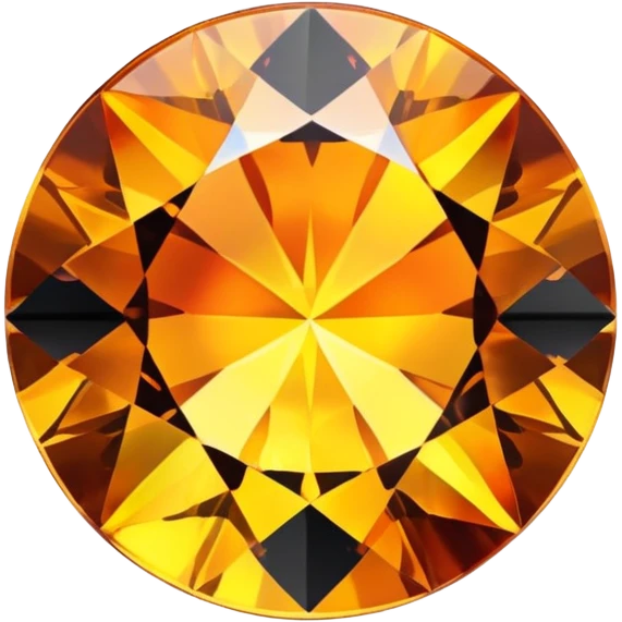 extreme up close amber round cut holographic gem with black metal accent emoji