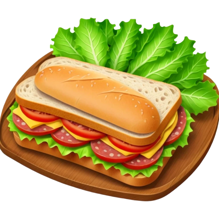 Salami sandwich on a tray emoji