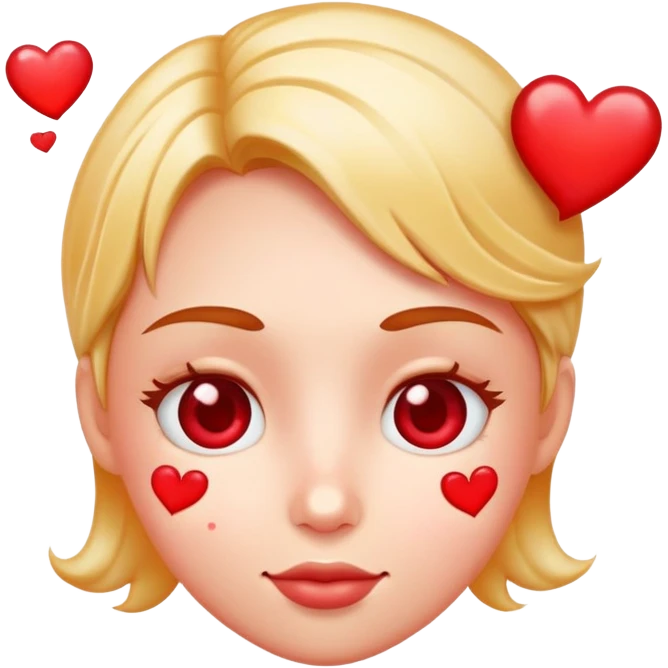 face bubbling with hearts emoji