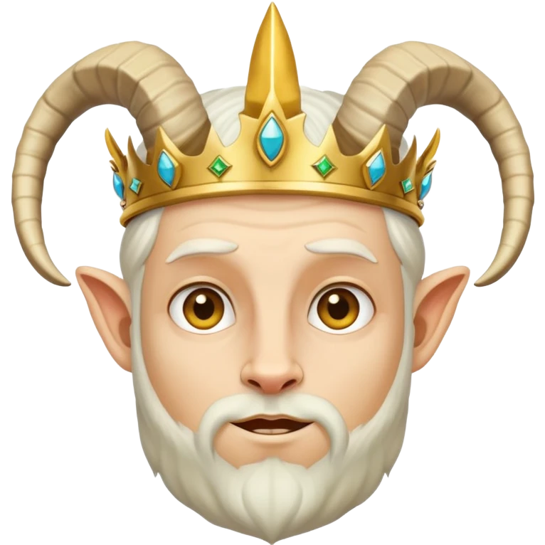 man with goat horns wearing a crown emoji