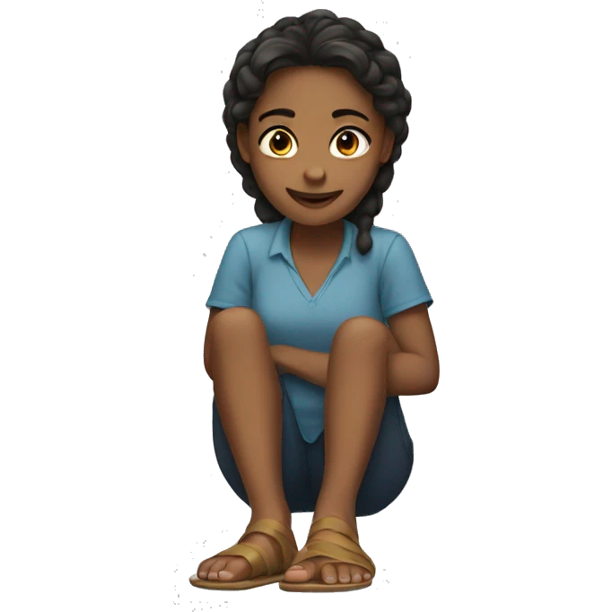 a girl with feet emoji