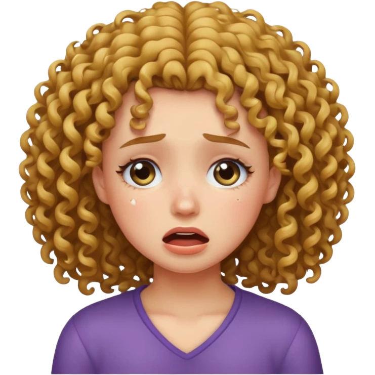 ragazza capelli ricci piange emoji
