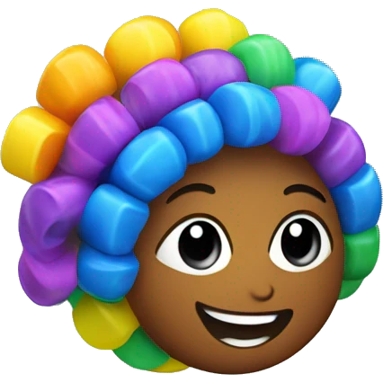 a plastic colorful Velcro Curlers emoji