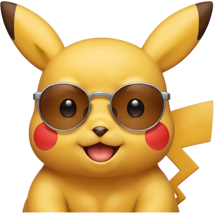 Pikachu qui enlève ses lunettes de soleil et fait un clin d'œil emoji