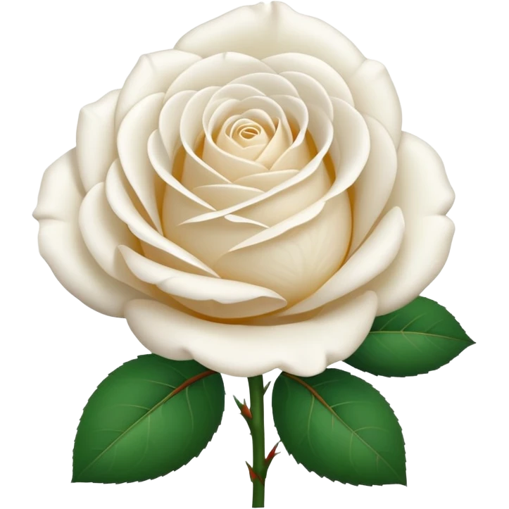 white rose, without green leaves, just flower emoji