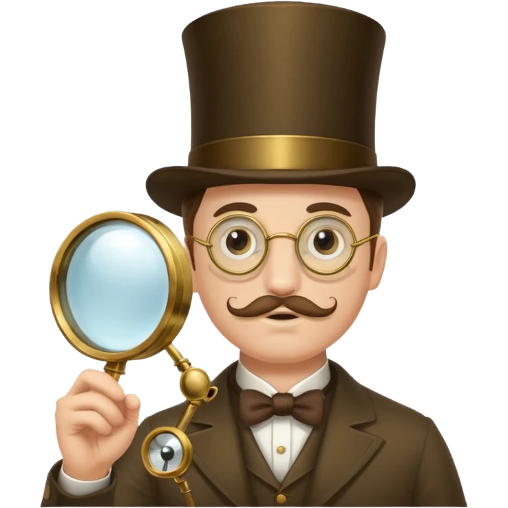 can you change that to him looking through a long monocle emoji