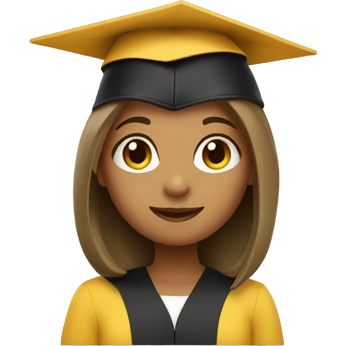 Girl wearing graduation hat emoji