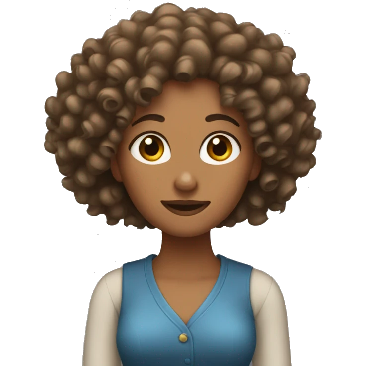 Women with curly hair  emoji