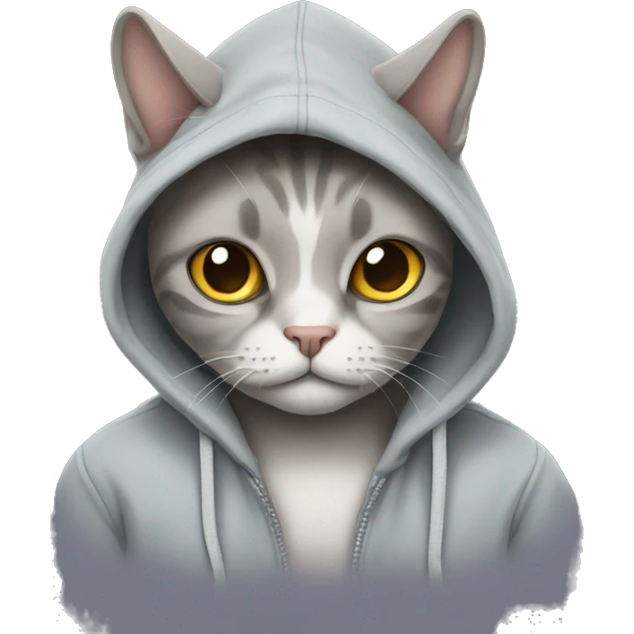 Cat wearing hoodies  emoji