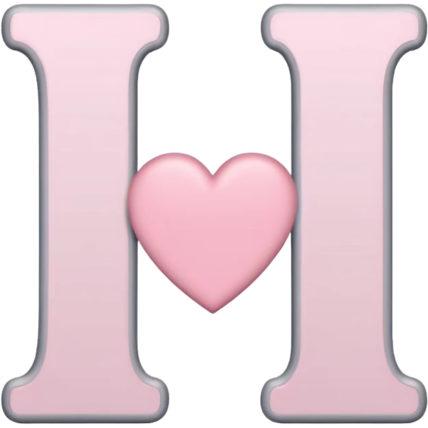 romantic gray letter with pastel pink hearts emoji