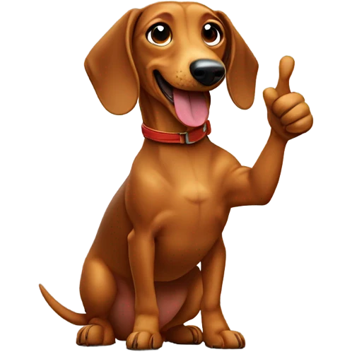 Dachshund thumbs up emoji