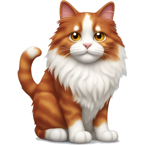 red and white fluffy cat emoji