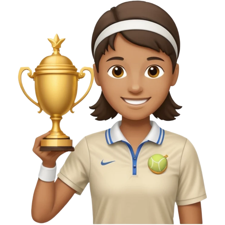 Tennis champion with trophy emoji