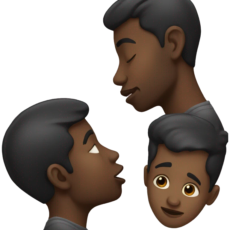 black man kissing emoji