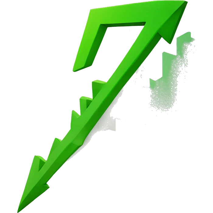rising green arrow, stock market emoji