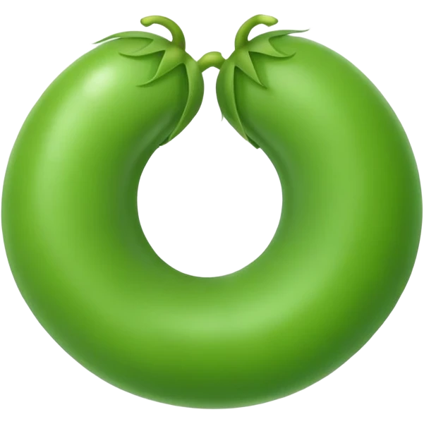 A green pea, round and bright emoji