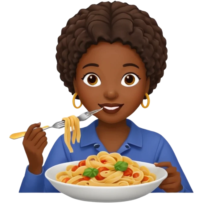the black woman who eats pasta emoji