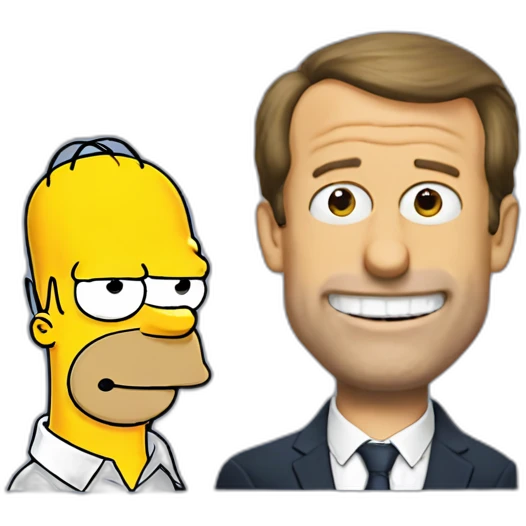 Homer simpson with emmanuel macron emoji