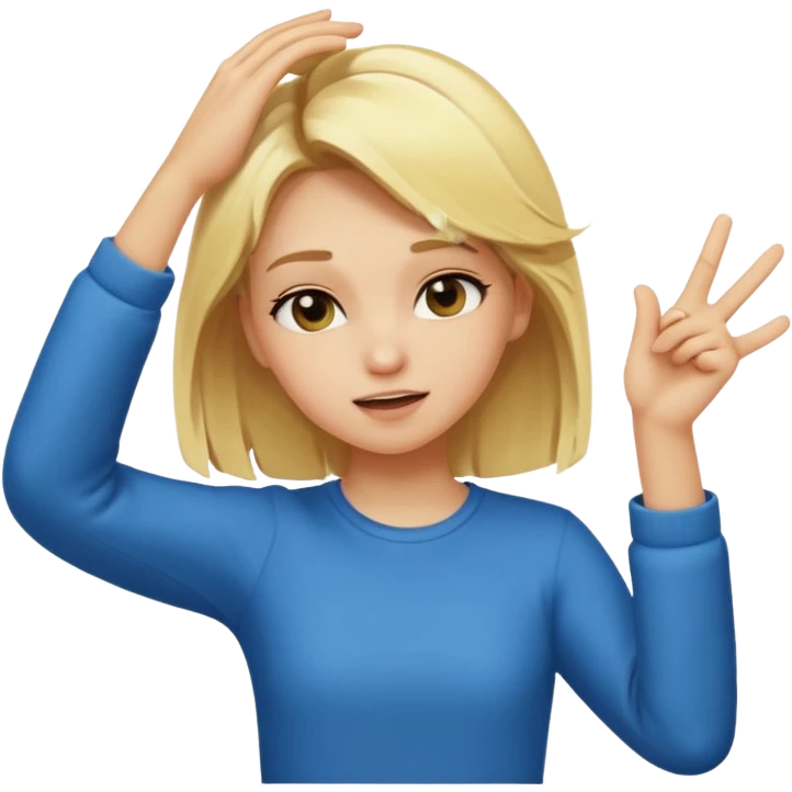 blonde girl dabbing emoji