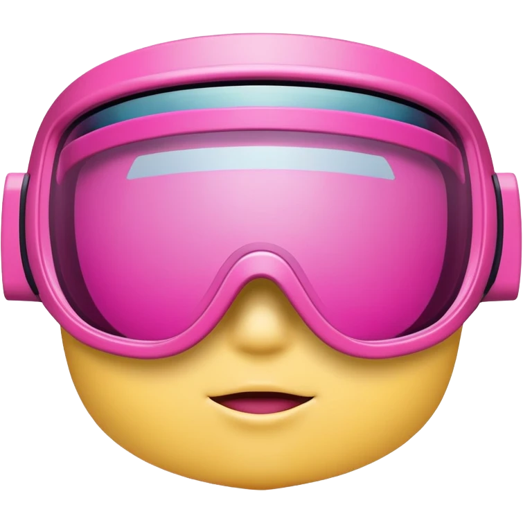 chunky pink shield visor glasses, extra thick design, bold Y2K style, one continuous lens emoji