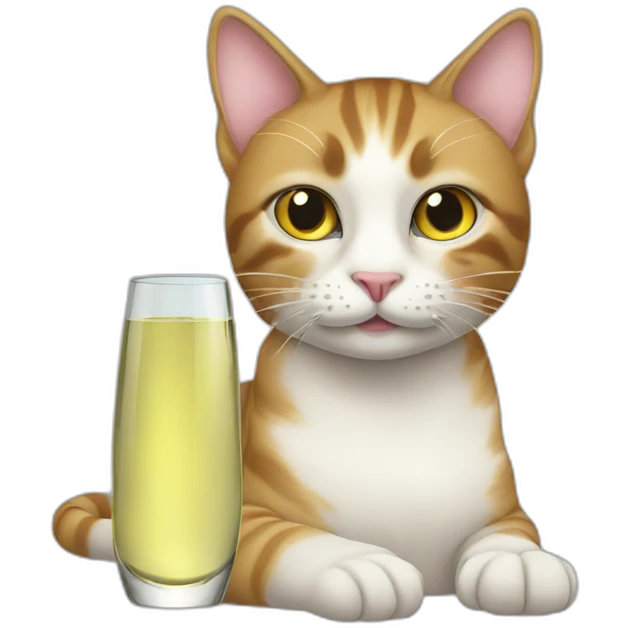 cat drinking white wine emoji