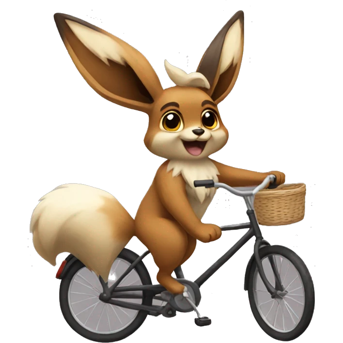 Eevee riding a bike emoji
