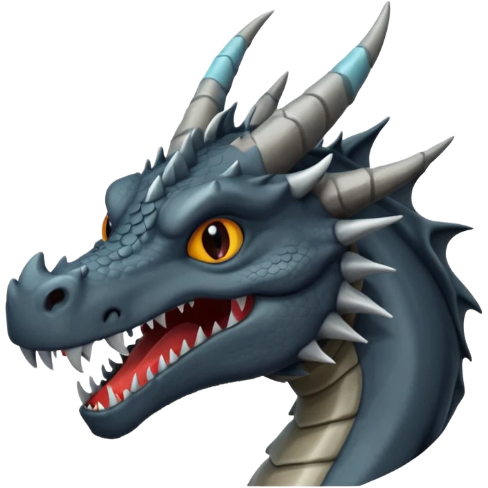 a minimalistic simple dark gray head of a dragon emoji