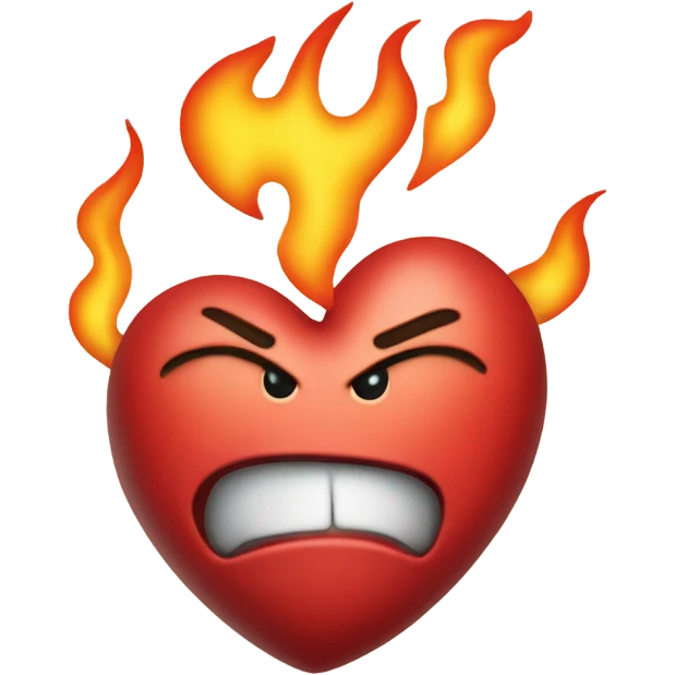 Super angry heart  emoji