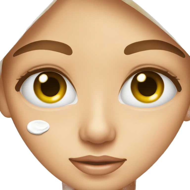 Girl putting eye cream under her eyes emoji
