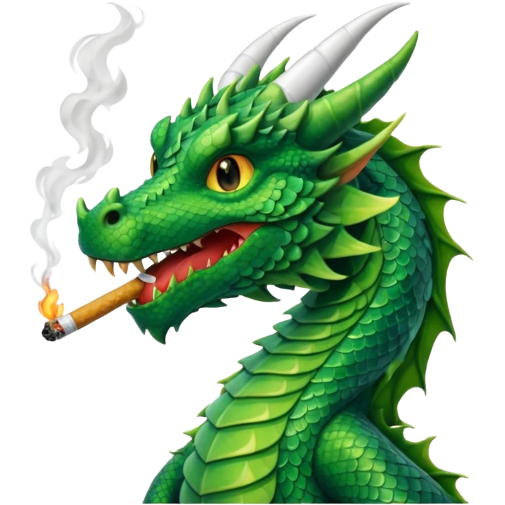 Dragon Smoking a cigarette emoji