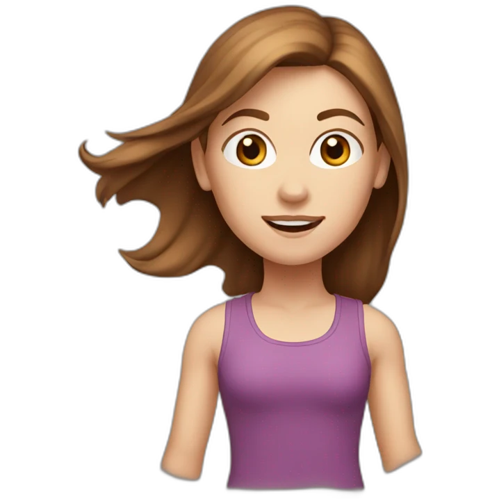 white-girl-running, brown-hair emoji