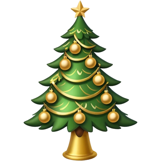 Christmas tree with Gold decorations emoji