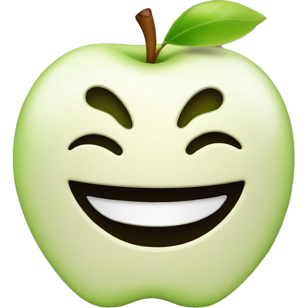 apple logo with smile emoji
