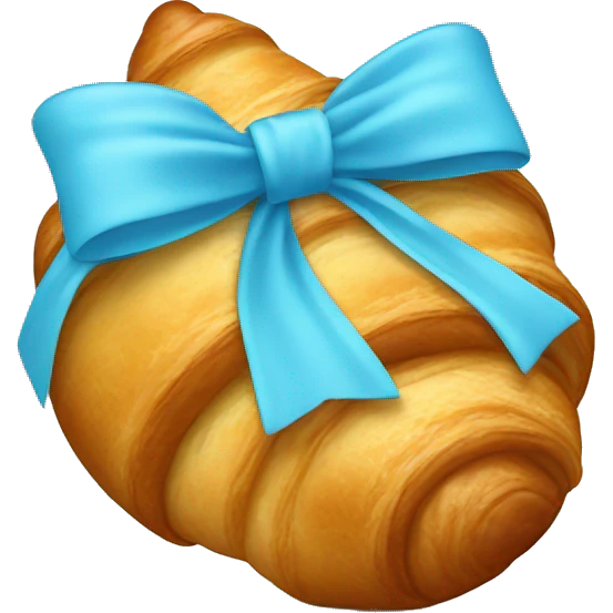 Croissant with light blue bow emoji
