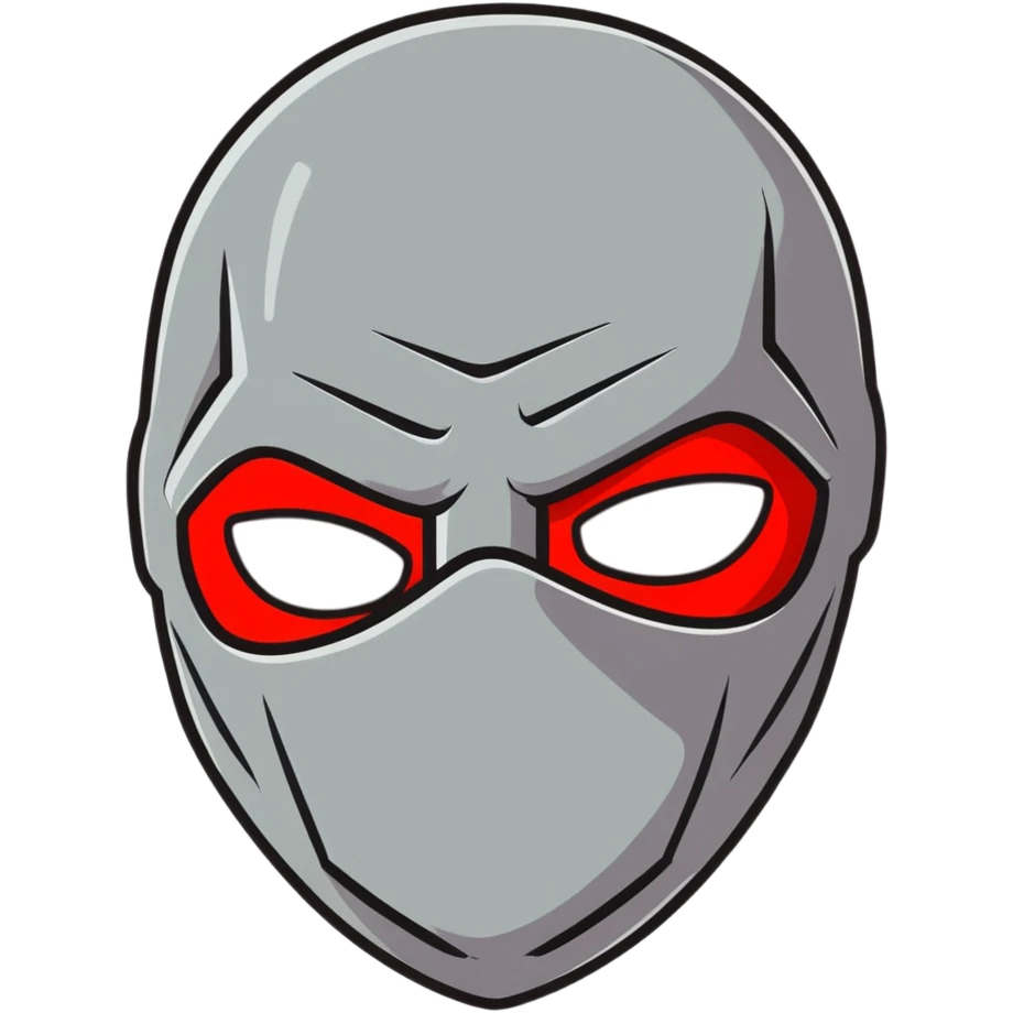 evil burglar with black and red face mask emoji