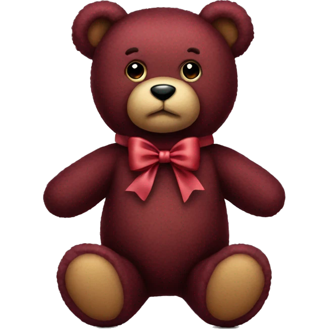 a burgundy teddy bear with a bow emoji