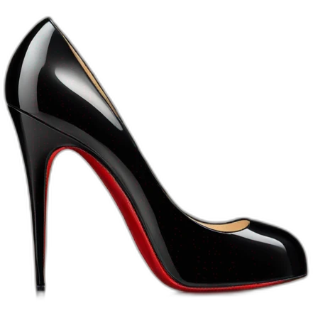 High heel black patent louboutin emoji