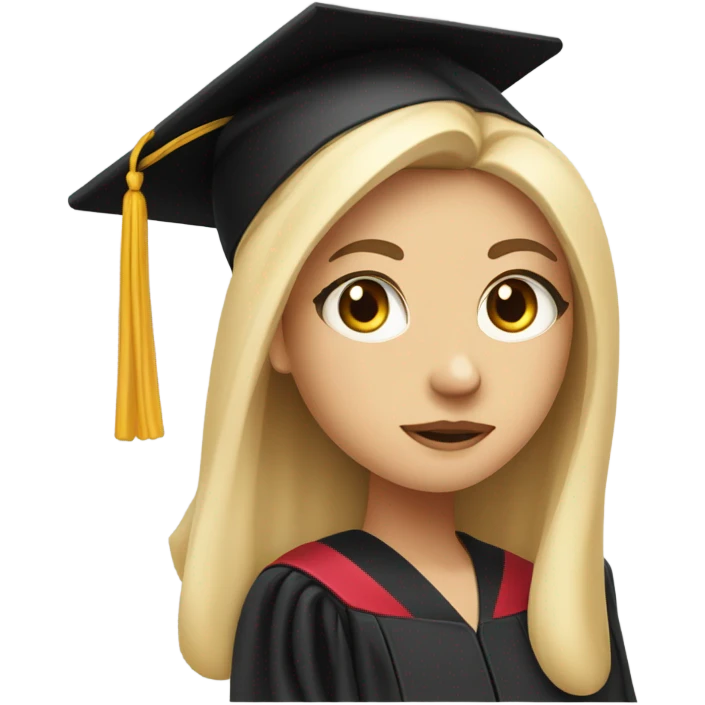 Graduated white girl with big tired eye bags emoji